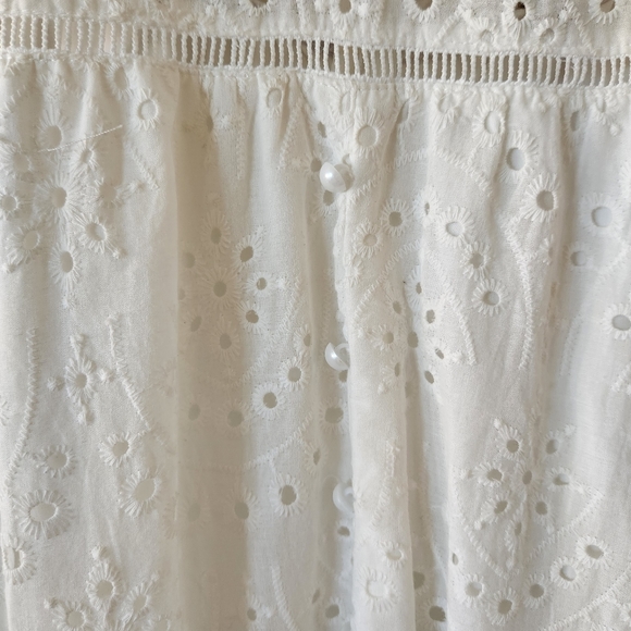 Simplee White Babydoll Eyelet Crochet Maxi Dress - Picture 10 of 15